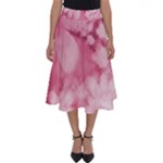 Blush Pink Watercolor Flowers Perfect Length Midi Skirt
