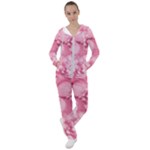 Blush Pink Watercolor Flowers Women s Tracksuit