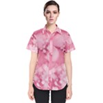 Blush Pink Watercolor Flowers Women s Short Sleeve Shirt