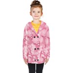 Blush Pink Watercolor Flowers Kids  Double Breasted Button Coat