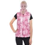 Blush Pink Watercolor Flowers Women s Button Up Vest