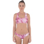 Blush Pink Watercolor Flowers Cross Back Hipster Bikini Set