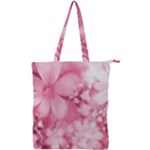 Blush Pink Watercolor Flowers Double Zip Up Tote Bag