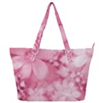 Blush Pink Watercolor Flowers Full Print Shoulder Bag