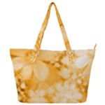 Saffron Yellow Watercolor Floral Print Full Print Shoulder Bag