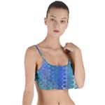 Boho Blue Wildflower Print Layered Top Bikini Top 