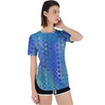 Boho Blue Wildflower Print Perpetual Short Sleeve T-Shirt