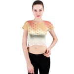 Abstract Floral Print Crew Neck Crop Top