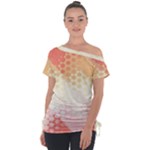 Abstract Floral Print Tie-Up Tee