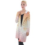 Abstract Floral Print Hooded Pocket Cardigan