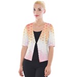 Abstract Floral Print Cropped Button Cardigan