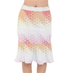 Abstract Floral Print Short Mermaid Skirt