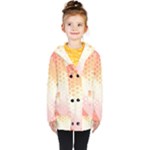 Abstract Floral Print Kids  Double Breasted Button Coat