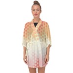 Abstract Floral Print Half Sleeve Chiffon Kimono