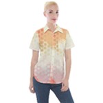 Abstract Floral Print Women s Short Sleeve Pocket Shirt