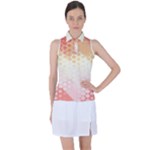 Abstract Floral Print Women s Sleeveless Polo Tee