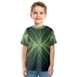 Abstract Green Stripes Kids  Sport Mesh Tee