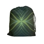 Abstract Green Stripes Drawstring Pouch (XL)
