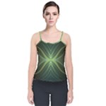 Abstract Green Stripes Velvet Spaghetti Strap Top