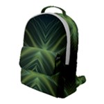 Abstract Green Stripes Flap Pocket Backpack (Large)