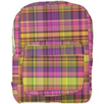 Pink Yellow Madras Plaid Full Print Backpack