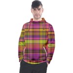 Pink Yellow Madras Plaid Men s Pullover Hoodie