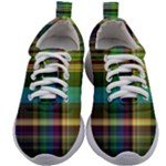 Colorful Madras Plaid Kids Athletic Shoes