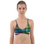 Colorful Madras Plaid Wrap Around Bikini Top
