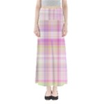 Pink Madras Plaid Full Length Maxi Skirt