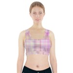 Pink Madras Plaid Sports Bra With Pocket