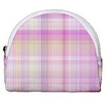 Pink Madras Plaid Horseshoe Style Canvas Pouch