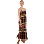 Red Black Checks Cami Maxi Ruffle Chiffon Dress