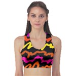 Multicolored Scribble Abstract Pattern Sports Bra