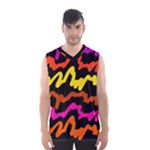 Multicolored Scribble Abstract Pattern Men s Basketball Tank Top
