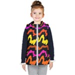 Multicolored Scribble Abstract Pattern Kids  Hooded Puffer Vest