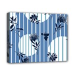 Stripes Blue White Canvas 10  x 8  (Stretched)