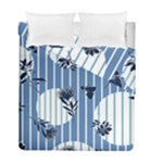 Stripes Blue White Duvet Cover Double Side (Full/ Double Size)