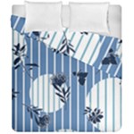 Stripes Blue White Duvet Cover Double Side (California King Size)