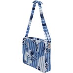 Stripes Blue White Cross Body Office Bag