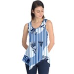 Stripes Blue White Sleeveless Tunic