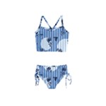 Stripes Blue White Girls  Tankini Swimsuit