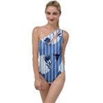 Stripes Blue White To One Side Swimsuit