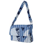 Stripes Blue White Full Print Messenger Bag (S)