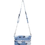 Stripes Blue White Mini Crossbody Handbag