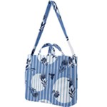 Stripes Blue White Square Shoulder Tote Bag