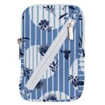 Stripes Blue White Belt Pouch Bag (Small)