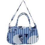 Stripes Blue White Removal Strap Handbag