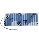 Stripes Blue White Roll Up Canvas Pencil Holder (S)