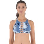 Stripes Blue White Perfectly Cut Out Bikini Top