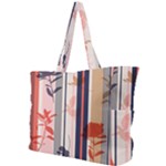 Stripies Orange Floral Pattern Simple Shoulder Bag
